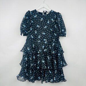Sandy Liang x Target Dark Floral Tiered Ruffle Dress Size Small